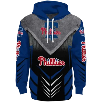 Philadelphia Phillies Armored Chevron Blue Black Hoodie