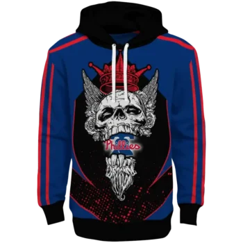 Philadelphia Phillies Bearded Skull Blue Black Hoodie
