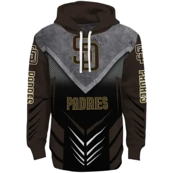 San Diego Padres Armored Chevron Brown Black Hoodie