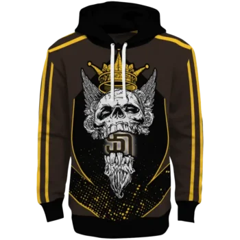 San Diego Padres Bearded Skull Brown Black Hoodie