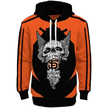 San Francisco Giants Bearded Skull Orange Black Hoodie