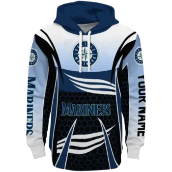 Seattle Mariners Armor Streaks Navy Blue Black Hoodie