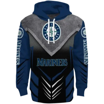 Seattle Mariners Armored Chevron Navy Blue Black Hoodie