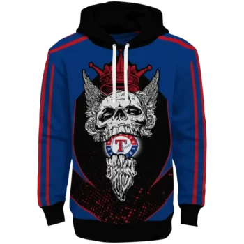 Texas Rangers Bearded Skull Blue Black Hoodie