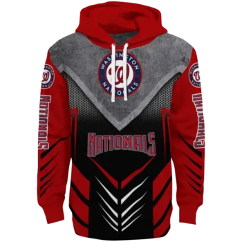 Washington Nationals Armored Chevron Red Black Hoodie