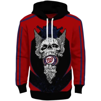 Washington Nationals Bearded Skull Red Black Hoodie