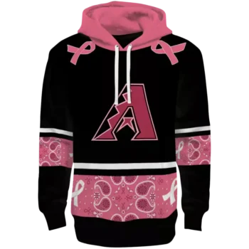 Arizona Diamondbacks Black Pink Awareness Ribbon Hoodie