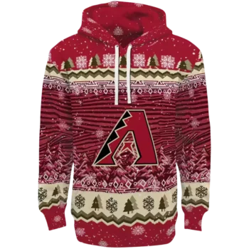 Arizona Diamondbacks Red Hoodie – Christmas Trees Design