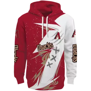 Arizona Diamondbacks Red White Dynamic Slash Hoodie