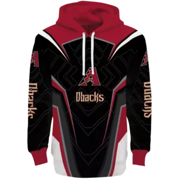 Arizona Diamondbacks Red Black Hoodie with Futuristic Design