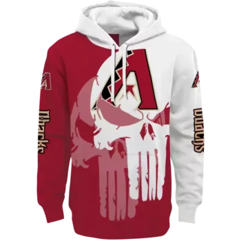 Arizona Diamondbacks Punisher Hoodie - Red & White Graphic