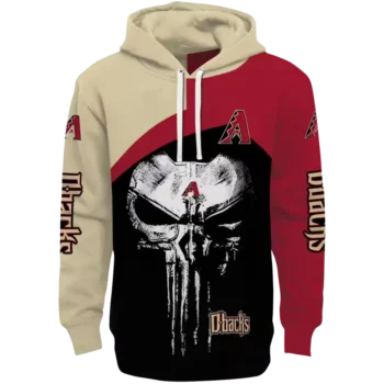Arizona Diamondbacks Skull Punisher Black Hoodie – MLB Team Gear