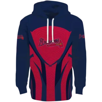 Atlanta Braves Navy Black Hoodie with Concentric Line Design