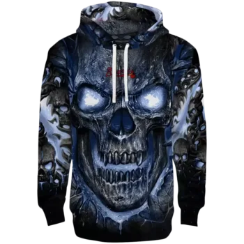 Atlanta Braves Demonic Skull Hoodie – Navy Black Team Hoodie