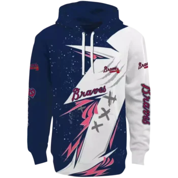 Atlanta Braves Navy White Dynamic Slash Hoodie – Official MLB Gear