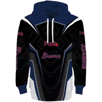 Atlanta Braves Futuristic Navy Black Hoodie – Stylish MLB Gear