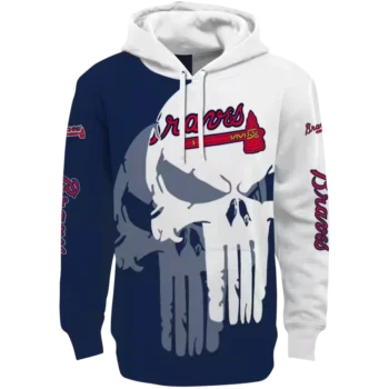 Atlanta Braves Navy White Punisher Hoodie – MLB Fan Apparel