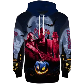 Atlanta Braves Halloween Hoodie – Navy Black Team Sweatshirt
