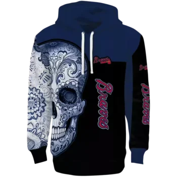 Atlanta Braves Sugar Skull Hoodie in Navy & Black – MLB Gear