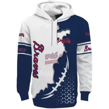 Atlanta Braves Navy White Triangular Pattern Hoodie