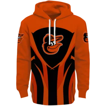 Baltimore Orioles Orange Black Hoodie with Concentric Lines Design