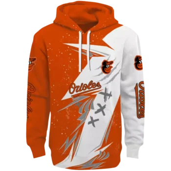 Baltimore Orioles Dynamic Slash Hoodie - Orange & White Design