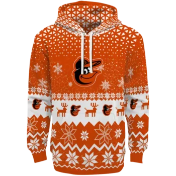 Baltimore Orioles Orange Hoodie with Reindeer Motif - Holiday Gear