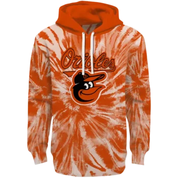 Baltimore Orioles Orange Tie Dye Hoodie – Stylish MLB Sweatshirt