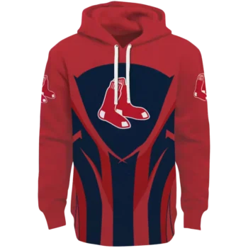 Boston Red Sox Red Black Hoodie with Concentric Lines Design
