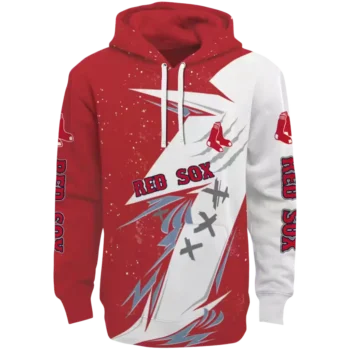Boston Red Sox Red & White Dynamic Slash Hoodie | MLB Apparel