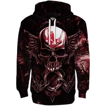 Boston Red Sox Skull Hoodie - Red & Black Team Apparel