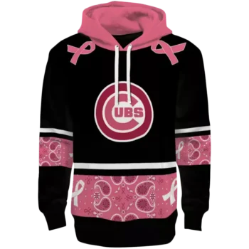 Chicago Cubs Pink & Black Awareness Ribbon Hoodie – Support Gear