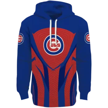 Chicago Cubs Blue Black Hoodie with Concentric Line Design
