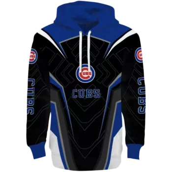 Chicago Cubs Blue Black Futuristic Pattern Hoodie | MLB Apparel