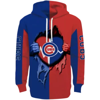 Chicago Cubs Blue Hoodie with Heartbeat Graphic – Team Apparel