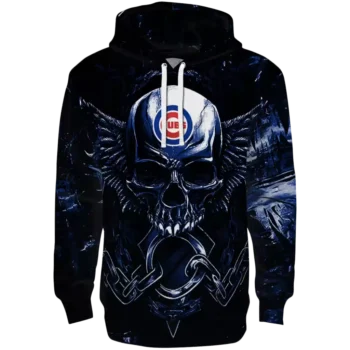 Chicago Cubs Skull Hoodie – Blue & Black Team Apparel
