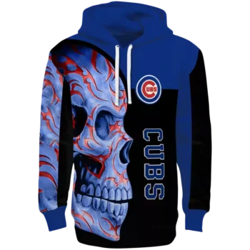 Chicago Cubs Blue & Black Hoodie with Skull Design – Men's Apparel