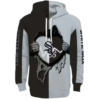 Chicago White Sox Black Hoodie with Heartbeat Graphic