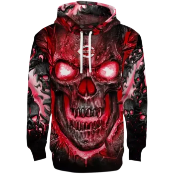 Cincinnati Reds Demon Skull Red & Black Hoodie - MLB Fan Gear