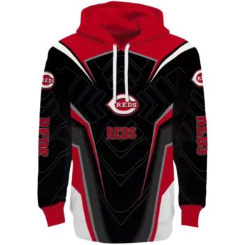 Cincinnati Reds Red Black Hoodie with Futuristic Design