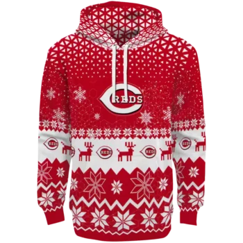 Cincinnati Reds Red Hoodie with Reindeer Design – Holiday Apparel