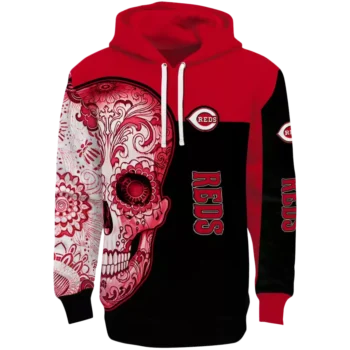 Cincinnati Reds Sugar Skull Hoodie – Red & Black Team Sweatshirt