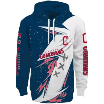 Cleveland Guardians Navy Blue White Dynamic Slash Hoodie
