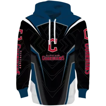 Cleveland Guardians Navy Blue Black Futuristic Hoodie