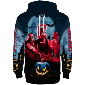 Cleveland Guardians Halloween Hoodie Navy Blue Black – Cozy & Stylish