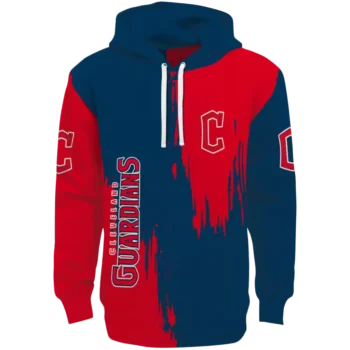 Cleveland Guardians Navy Blue Splatter Effect Hoodie - Men's & Women's
