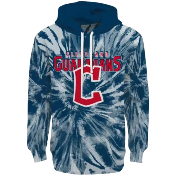 Cleveland Guardians Navy Blue Tie Dye Hoodie – Stylish MLB Gear