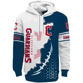 Cleveland Guardians Navy Blue White Triangular Pattern Hoodie