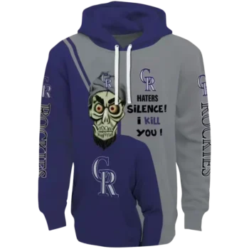 Colorado Rockies Blue Hoodie with Achmed Skull Design