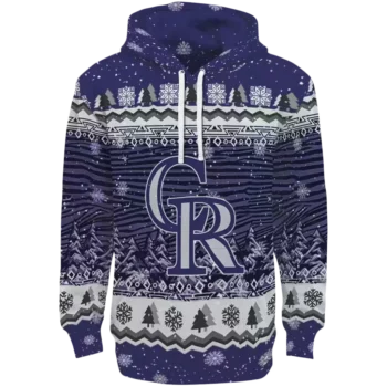 Colorado Rockies Blue Hoodie – Christmas Tree Design Sweatshirt